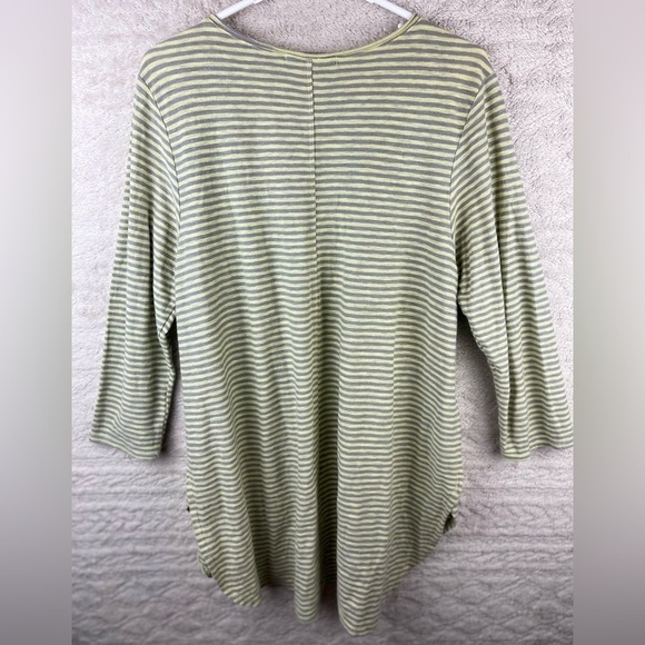 CUT LOOSE Linen Tunic Striped Top Large - Picture 11 of 14